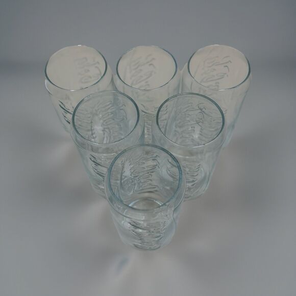 Vintage Set Of 6 Coca-Cola Can Shaped Glasses | Embossed Logo Coke Tumblers - Picture 3 of 6